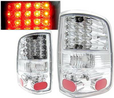 Ford F150 4 Car Option LED Taillights - Chrome - LT-FF15004LEDC-KS