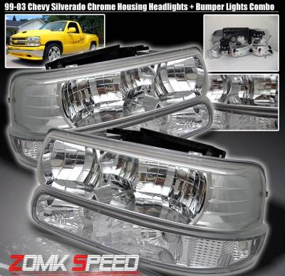 Chrome Housing Headlights With Bumper Lights