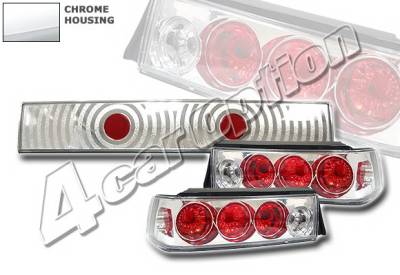 Honda Civic HB 4 Car Option Altezza Taillights - Chrome - 3PC - LT-HC88A-KS