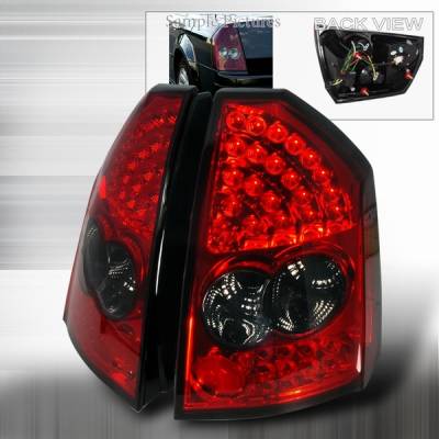 Chrysler 300 Custom Disco Red & Smoke LED Taillights - LT-300C05RGLED