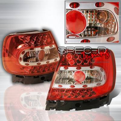 Audi A4 Custom Disco Red & Clear Euro LED Taillights - LT-A496RLED