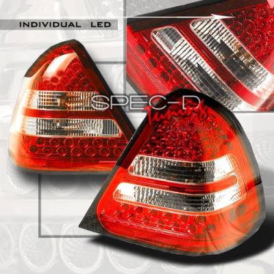 Mercedes-Benz C Class Custom Disco Red Euro LED Taillights - LT-BW20295RLED