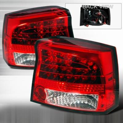 Dodge Charger Custom Disco Red Euro LED Taillights - LT-CHG05RLED-YD
