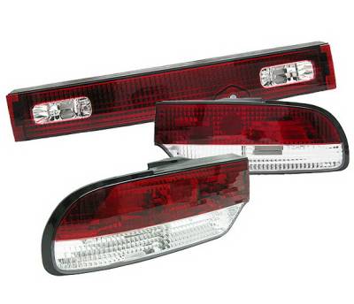 Nissan 240SX 4 Car Option LED Taillights - Red & Clear - 3PC - LT-N240SX89-5