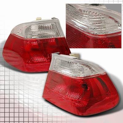 BMW 3 Series Custom Disco Red & Clear Taillights - LT-E464RPW-YD