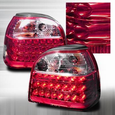 Volkswagen Golf Custom Disco Red LED Taillights - LT-GLF93RLED