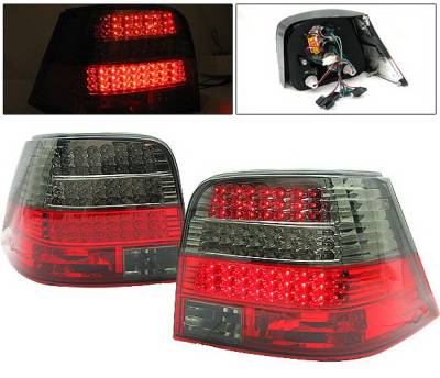 Volkswagen Golf 4 Car Option LED Taillights - Red & Smoke - LT-VG99LEDRSM-DP