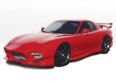 Mazda RX-7 Wings West Aggressor Side Skirts - Left & Right - Fiberglass - 490144L&R