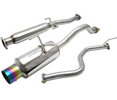 Honda Civic HB 4 Car Option Cat-Back Exhaust System with Burnt Tip - MUX-HC923-RT