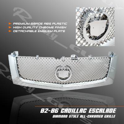 Chrome Front Grill Grille -  ABS Plastic