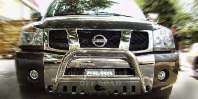 Nissan Titan Black Horse Bull Bar Guard with Skid Plate