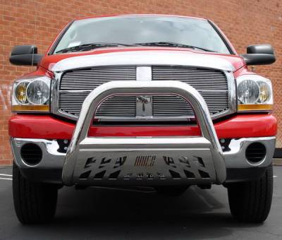 Dodge Ram Aries Big Horn Bar with Stainless Skid - 4 Inch