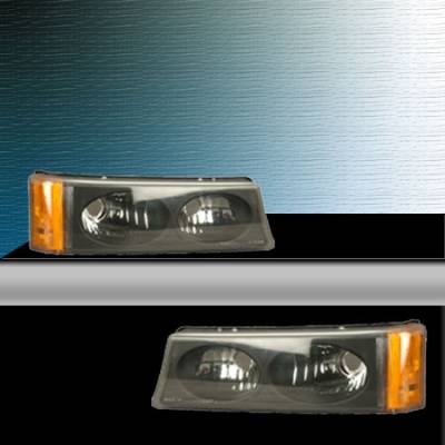 Clear Silverado Parking Lights - Black Housing