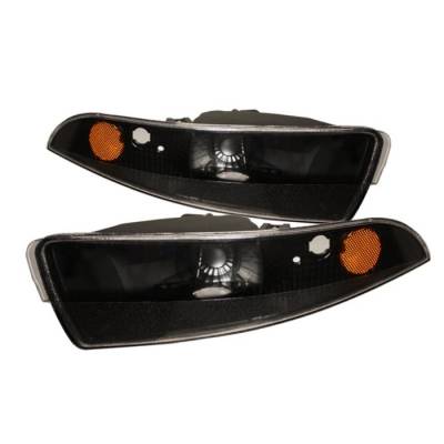 Chevrolet Camaro Spyder Amber Bumper Lights - Black - CBL-CCAM93-AM-BK