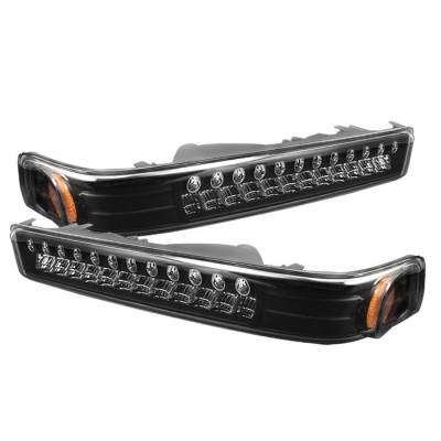 Chevrolet Blazer Spyder LED Amber Bumper Lights - Black - CBL-CS1098-LED-BK