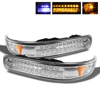 Chevrolet Silverado Spyder LED Amber Bumper Lights - Chrome - CBL-CS99-LED-E