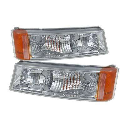 Chevrolet Silverado Spyder Amber Reflector Bumper Lights - Clear - CBL-ZO-CS03-AM-C