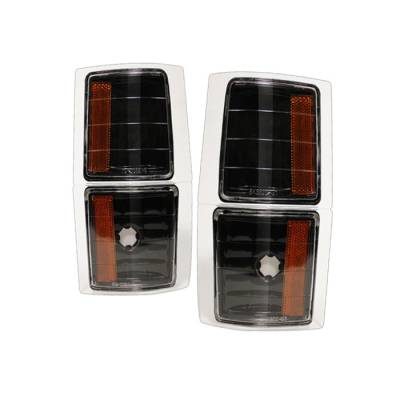 Chevrolet CK Truck Spyder Amber Corner Lights - Black - 4PC - CCL-CCK88-BK-AM