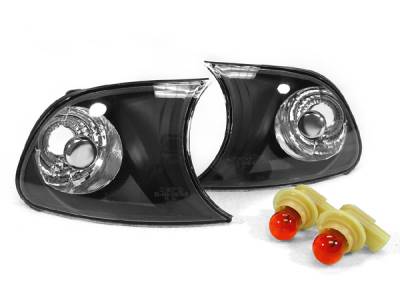 Black E46 Euro Clear Corner Lights - CL-B3-E46-2D-99-C-BLK