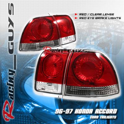 JDM Euro Red Clear Taillights