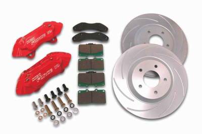 SSBC Disc Brake Kit with Force 10 Extreme 4-Piston Aluminum Calipers & 13 Inch Rotors - Front - A166-18