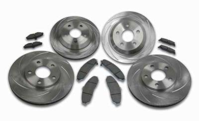 SSBC Turbo Slotted Rotors & Pads - Front & Rear - A2350004