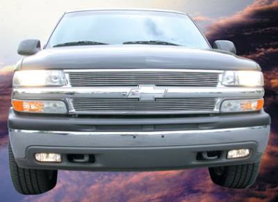 Chevrolet Silverado T-Rex Billet Grille Overlay - Bolt On - 7 Bars - 2PC - 21075