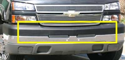 Chevrolet Silverado T-Rex Bumper Billet Grille Top Pad Insert - 3 Bars - 2PC - 25103