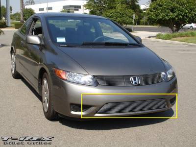 Honda Civic 2DR T-Rex Bumper Billet Grille Insert - 11 Bars - 25736