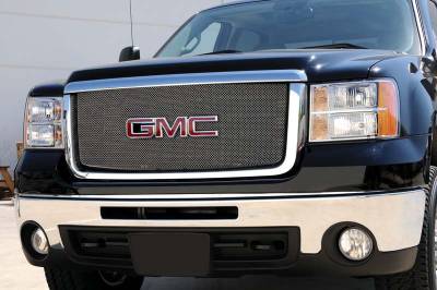 GMC Sierra T-Rex Sport Series Formed Mesh Grille - Stainless Steel - Triple Chrome Plated with Logo Opening - 44207