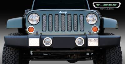 Jeep Wrangler T-Rex Sport Series Formed Mesh Grille - Stainless Steel - Triple Chrome Plated - 44481