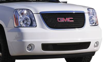 GMC Yukon T-Rex Sport Series Formed Mesh Grille - All Black Powdercoat with Logo Opening - 46172