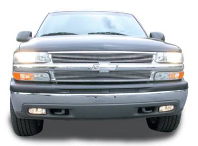 Chevrolet Silverado T-Rex Grille Assembly - All Chrome with Billet & Bowtie Installed - 50075