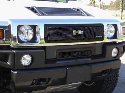 Hummer H2 T-Rex Upper Class Mesh Grille - All Black - Custom Full Center Opening - 51290