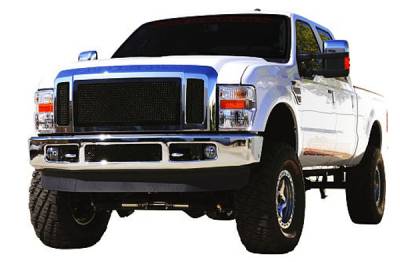 Ford Superduty T-Rex Upper Class Mesh Grille - All Black - 3PC - 51563