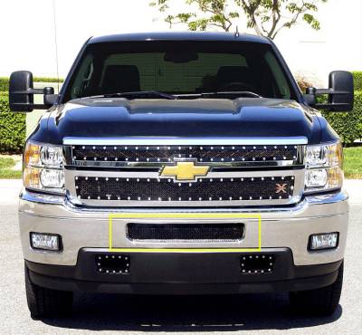 Chevrolet Silverado T-Rex Upper Class Mesh Bumper Grille - Top Steel Bumper Opening - All Black - 52114