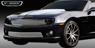 Chevrolet Camaro T-Rex Upper Class Polished Stainless Mesh Grille with Formed Mesh - 1PC Custom Design Full Opening - Covers Signals - No Logo Openings - 54029