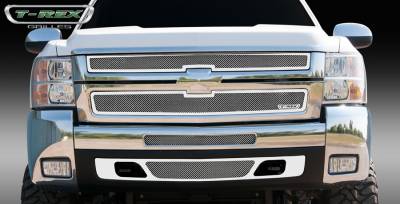 Chevrolet Silverado T-Rex Upper Class Polished Stainless Mesh Grille - 2PC Style - 54112