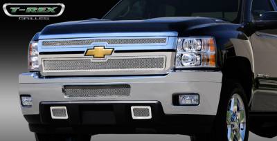 Chevrolet Silverado T-Rex Upper Class Polished Stainless Mesh Grille - 2PC Style - 54114