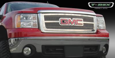 GMC Sierra T-Rex Upper Class Polished Stainless Mesh Grille - Overlay with Logo Opening - 54204