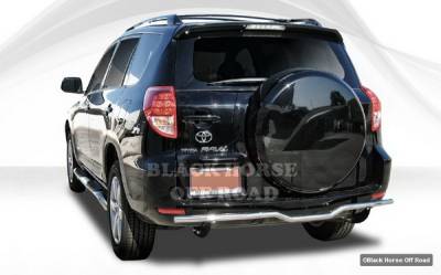 Toyota Rav 4 Black Horse Rear Bumper Guard - Single Tube