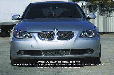 BMW 5 Series T-Rex Upper Class Polished Stainless Mesh Grille with Formed Mesh Center - 2PC - 54995