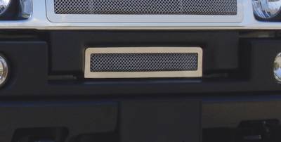 Hummer H2 T-Rex Upper Class Polished Stainless Bumper Mesh Grille with Formed Mesh Center - 55290