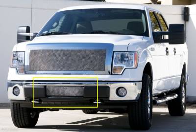 Ford F150 T-Rex Upper Class Polished Stainless Bumper Mesh Grille with Formed Mesh Center - 55569