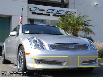 Infiniti G35 2DR T-Rex Upper Class Polished Stainless Bumper Mesh Grille - 2PC - 55794