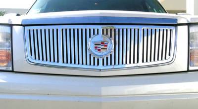 Cadillac Escalade T-Rex Vertical Platinum Series Grille - Polished Aluminum CNC Cut - 61181