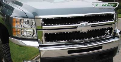 Chevrolet Silverado T-Rex X-Metal Series Studded Main Grille - All Black - 2PC Style - 6711121