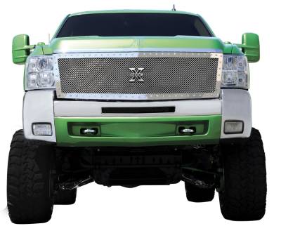 Chevrolet Silverado T-Rex X-Metal Series Studded Main Grille - Polished Stainless Steel - Custom - 1PC - 6711130