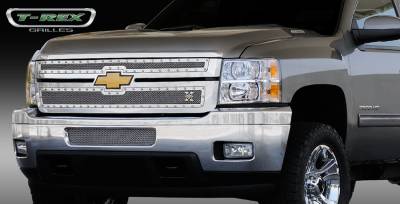 Chevrolet Silverado T-Rex X-Metal Series Studded Main Grille - Polished Stainless Steel - 2PC Style - 6711140