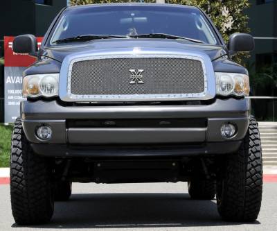 Dodge Ram T-Rex X-Metal Series Studded Main Grille - Custom 1PC Opening - Polished Stainless Steel - 6714570